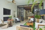 Outdoor living room with TV